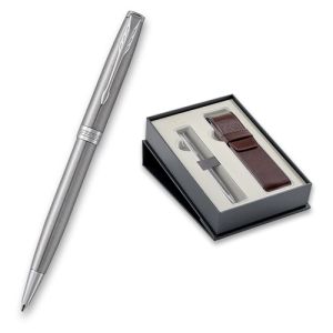 Parker Sonnet Stainless Steel CT komplet + GP kovček