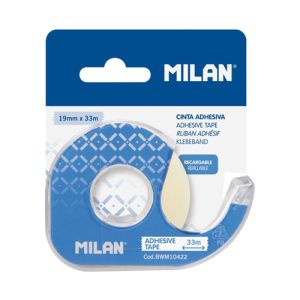 Prosojni lepilni trak MILAN 19 mm x 33 ms z podajalnikom - pretisni omot