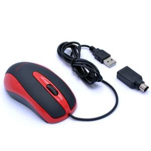 AMEI AM-M801/Office/Optični/800 DPI/Žični USB/Črno-rdeč AMEI AM-M801