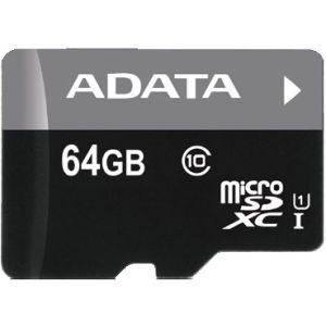 Adata/micro SD/64GB/UHS-I U1 / adapter razreda 10/+ AUSDX64GUICL10-RA1