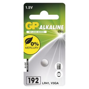 Alkalna gumbna baterija GP LR41 (192F), 1 kos 1041019211