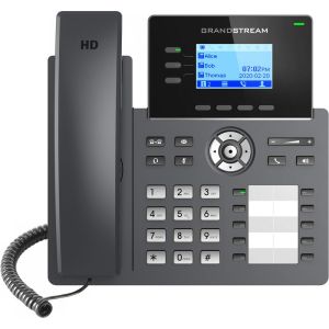 Grandstream GRP2604P SIP telefon, 2,48" LCD zaslon z osvetlitvijo ozadja, 6 SIP računov, 10BLF ur., 2x1Gbitna vrata, PoE GRP2604