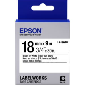 Epson Label Cartridge Standard LK-5WBN črno/bela 18 mm (9 m) C53S655006