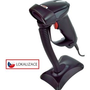 Laserski čitalnik Virtuos HT-900A, USB (tipkovnica/RS-232 emulacija), stojalo, črn EH02G0004