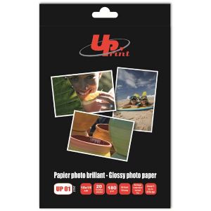 UPrint Glossy photo paper, foto papir, sijajni, bel, 10x15cm, 4x6", 180 g/m2, 20 kos, inkjet