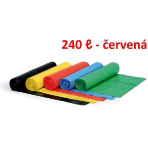 Vrečka 240 l 80 mic. 100 x 125 cm, HDPE rdeča (1 kos)