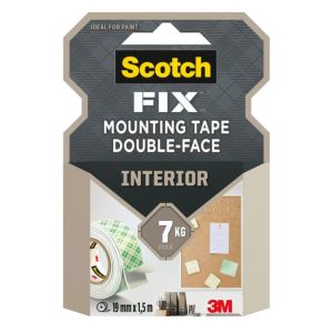 Scotch® dvostranski montažni trak za notranjo uporabo, 19 mm x 1,5 m