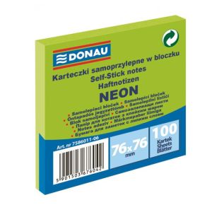 Blok Donau neon 76x76 mm zelen