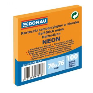 Blok Donau neon 76x76 mm oranžen