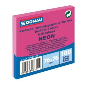 Blok Donau neon 76x76 mm roza