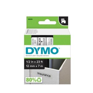 Samolepilni trak Dymo D1 12 mm prozoren / črn