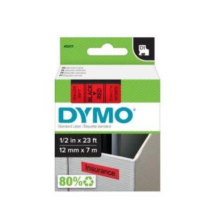 Samolepilni trak Dymo D1 12 mm rdeč/črn