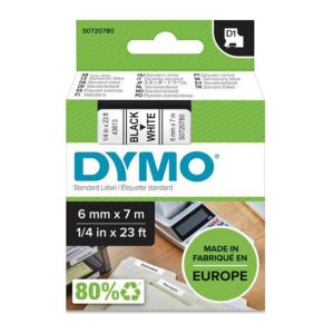 Samolepilni trak Dymo D1 6 mm bel/čr