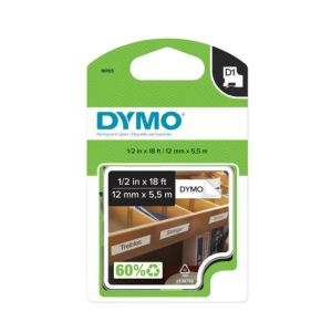 Trajni vinilni trak Dymo D1 12 mm bel/čr