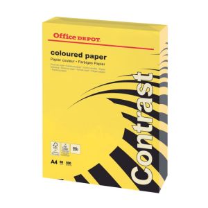 Barvni papir Office Depot A4, intenzivno rumen, 80 g/m2