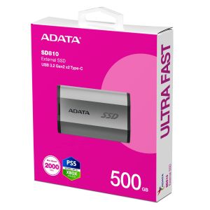 ADATA SD810/500GB/SSD/zunanji/srebrna/5R SD810-500G-CSG