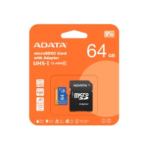 Adata/micro SDXC/64GB/UHS-I U1 / adapter razreda 10/+ AUSDX64GUICL10A1-RA1