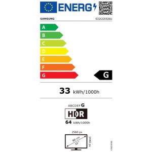 Samsung Odyssey/G55C/32"/VA/QHD/165Hz/1ms/črna/2R LS32CG552EUXEN