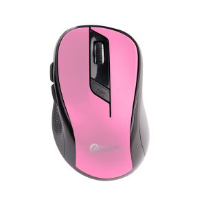 Miška C-TECH WLM-02P, črno-roza, brezžična, 1600DPI, 6 gumbov, USB nano sprejemnik WLM-02P