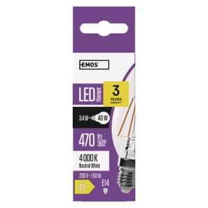 EMOS LED FLM SVEČA 3,4 W (40 W) 470lm E14 NW 1525281407