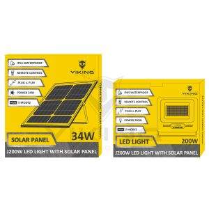 Viking J200W LED svetilka s solarno ploščo J200W