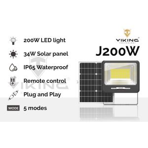 Viking J200W LED svetilka s solarno ploščo J200W