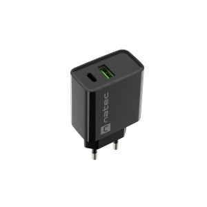 Univerzalni polnilec Natec RIBERA 20W 1X USB-A + 1X USB-C, črn NUC-2062