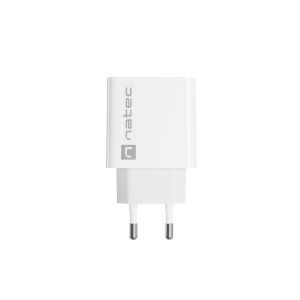 Univerzalni polnilec Natec RIBERA 20W 1X USB-A + 1X USB-C, bel NUC-2061