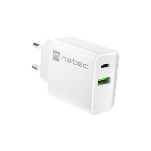 Univerzalni polnilec Natec RIBERA 20W 1X USB-A + 1X USB-C, bel NUC-2061