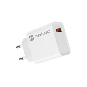 Univerzalni polnilec Natec RIBERA 18W 1X USB-A, bel NUC-2057