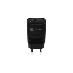 Univerzalni USB polnilec Natec RIBERA GaN 30 W, 1X USB-A, 1X USB-C, črn NUC-2141