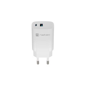 Univerzalni USB polnilec Natec RIBERA GaN 30W, 1X USB-A, 1X USB-C, bel NUC-2140