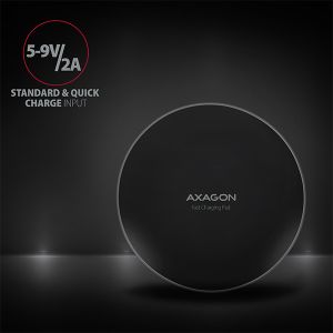 AXAGON WDC-P10T, tanek brezžični hitri polnilec, Qi 5/7,5/10W, mikro USB WDC-P10T