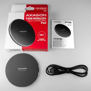 AXAGON WDC-P10T, tanek brezžični hitri polnilec, Qi 5/7,5/10W, mikro USB WDC-P10T