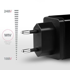 AXAGON ACU-QS24, QC & SMART mrežni polnilnik 24W, 2x USB-A vhod, QC3.0/AFC/FCP + 5V/1.2A ACU-QS24