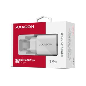 AXAGON ACU-QC18W, mrežni polnilec 18W, 1x USB-A port, QC3.0/AFC/Apple, bela ACU-QC18W