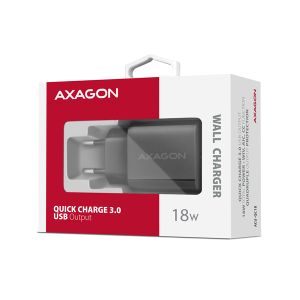 AXAGON ACU-QC18, mrežni polnilec 18W, 1x USB-A port, QC3.0/AFC/Apple, črn ACU-QC18