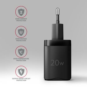 AXAGON ACU-PD20, mrežni polnilec 20W, 1x USB-C port, PD3.0/PPS/QC4+/AFC/Apple, črn ACU-PD20