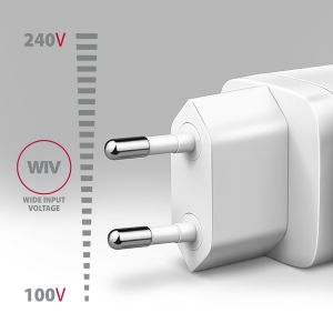 AXAGON ACU-PD20W, mrežni polnilec 20W, 1x USB-C vhod, PD3.0/PPS/QC4+/AFC/Apple, bel ACU-PD20W