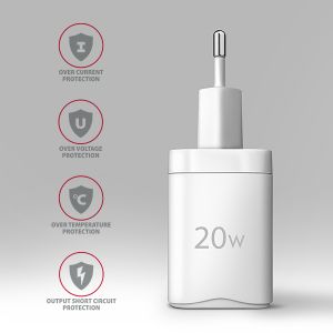 AXAGON ACU-PD20W, mrežni polnilec 20W, 1x USB-C vhod, PD3.0/PPS/QC4+/AFC/Apple, bel ACU-PD20W