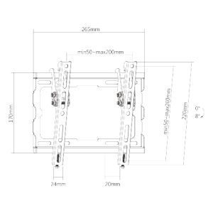 Nosilec Brateck KL32-22T za TV 23"-43" 45kg Slim nastavljiv stenski nosilec BRKL3222T