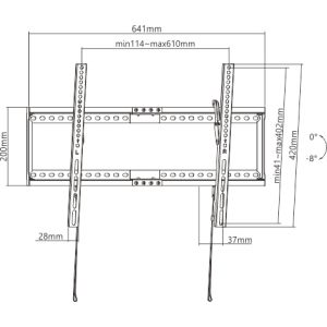 Nosilec Brateck LP72-46T za TV 37"-80" 75kg nastavljiva stena BRLP7246T