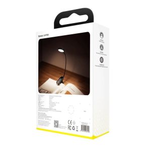 Baseus LED bralna lučka s sponko 3W toplo bela (4000K) 6953156223523