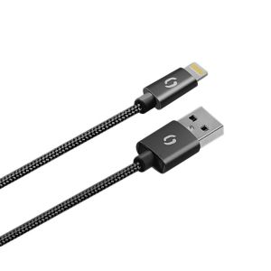 Pametni mrežni polnilec ALIGATOR 3.4A, 2xUSB, smart IC, črn, kabel za iPhone/iPad 2A CHS0001