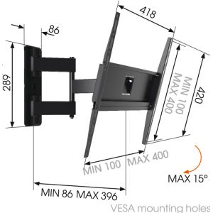 LCD roka Vogel&#39;s MA3040, 32-55", 3 zgibi MA 3040