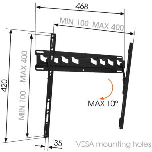 Vogel&#39;s MA 3010 LCD stenski nosilec, 32-65", nagib MA 3010