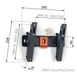 Vogel&#39;s TVM 1213, TV nosilec z nagibom za ekrane 19-43", 25 kg TVM 1213