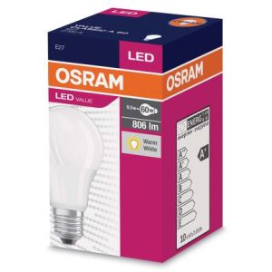 Osram LED žarnica E27 9,5 W 2700K 806lm VALUE A60-klasična mat 4052899326842