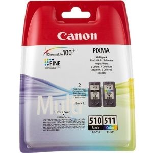 Kartuša Canon PG-510 + CL-511, 2970B010, dvojni paket, multipack, original