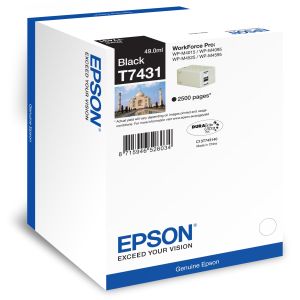 Kartuša Epson T7431, črna (black), original